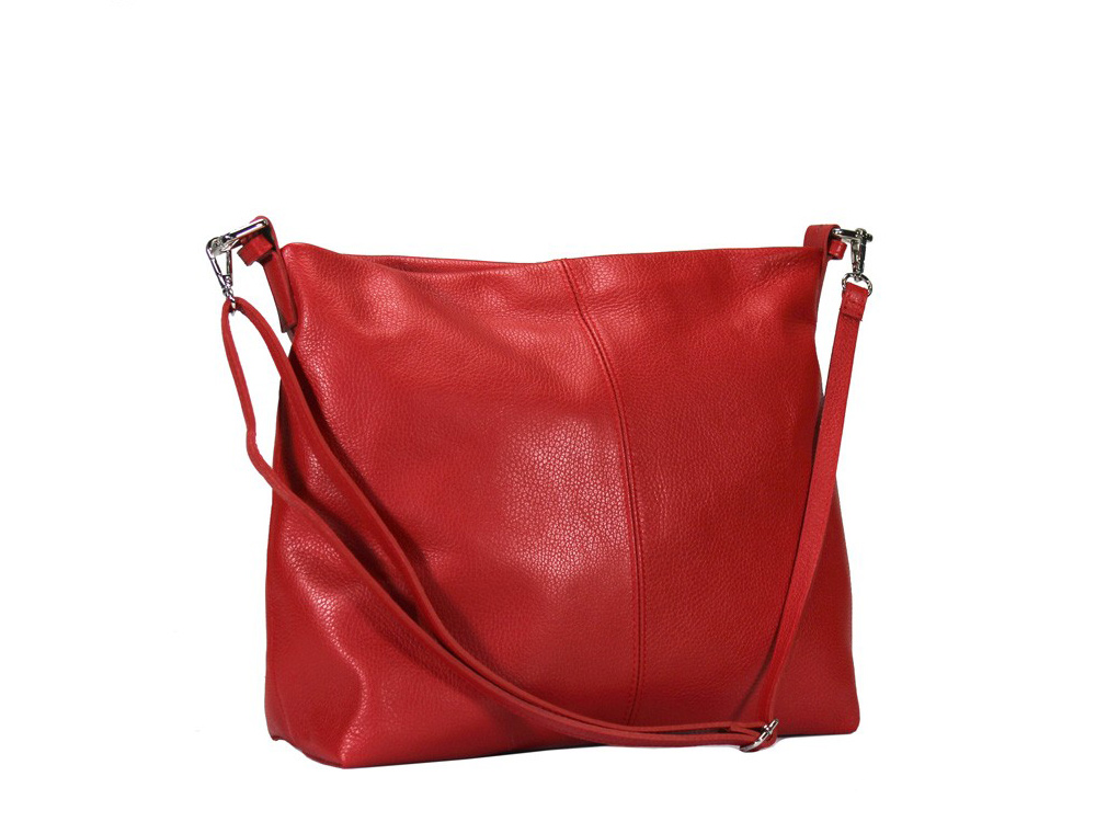 Pisa (red) - Large, extremely soft leather shoulder bag