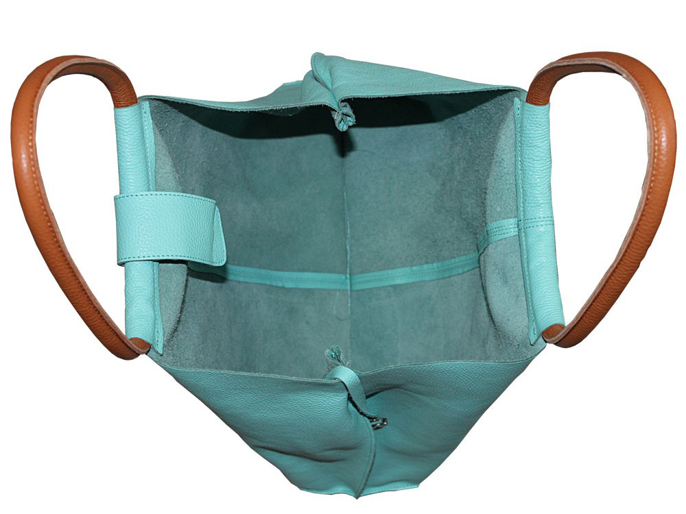 Amalfi (sky blue) - Soft, spacious Dollaro leather shopper style bag
