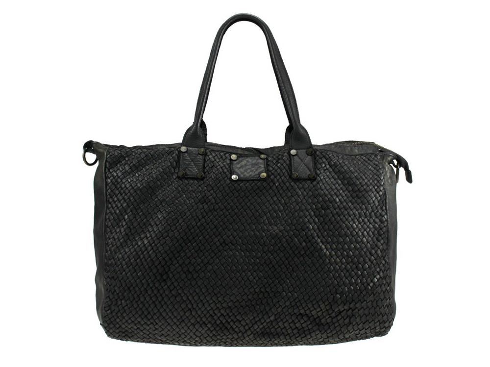 Agnone - Large, soft, versatile woven vintage leather bag