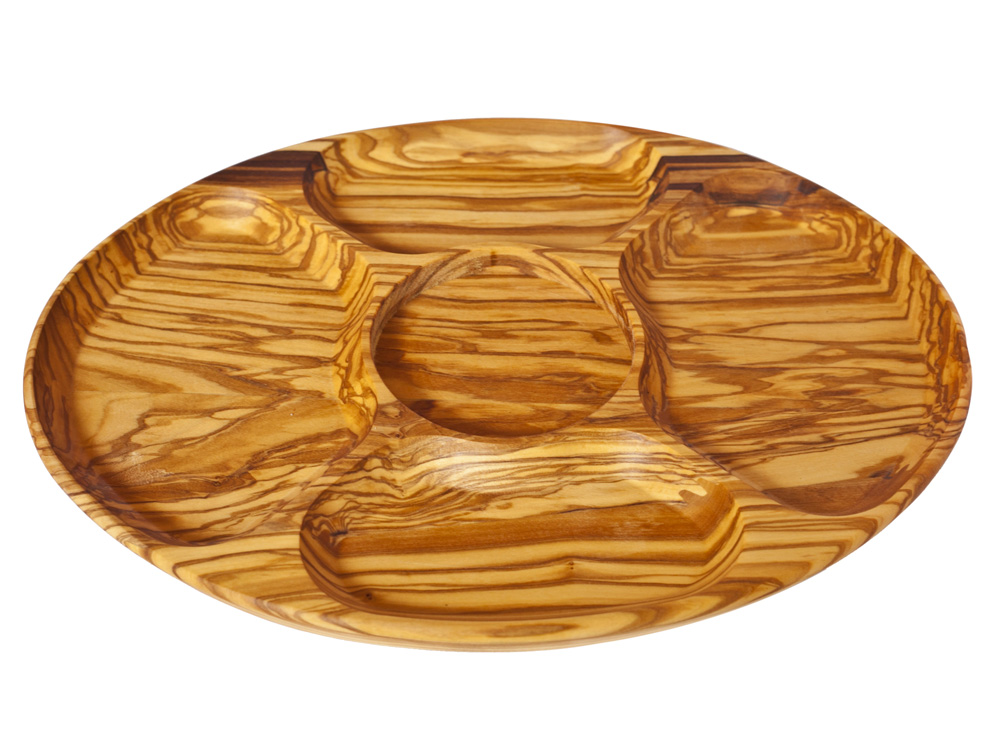 Oval olive wood antipasto dish