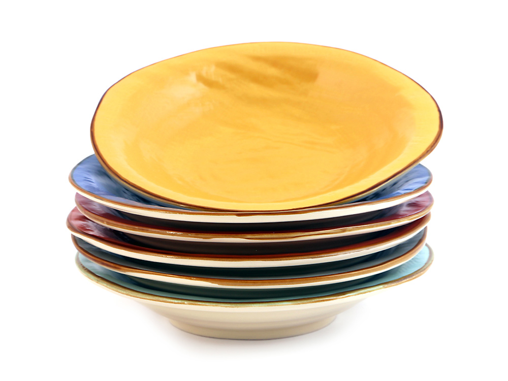 Shades of Tuscany Pasta Bowls - Set of six colourful, traditional Tuscan pasta bowls