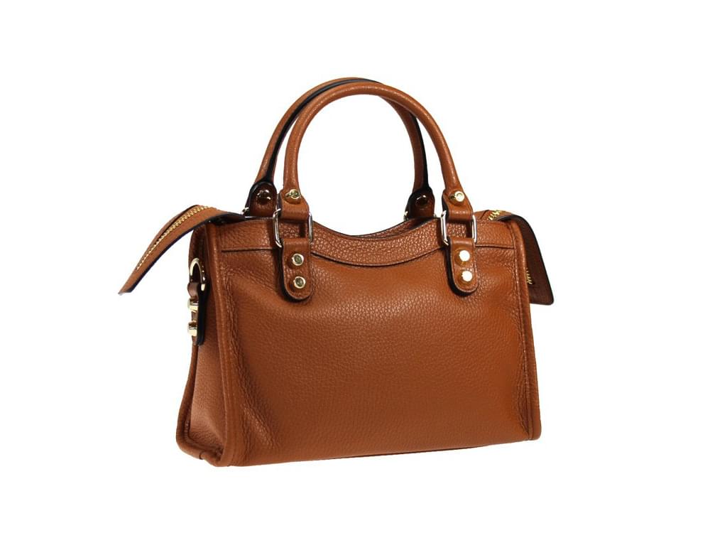Narni, small (tan) - Useful, compact shape leather bag