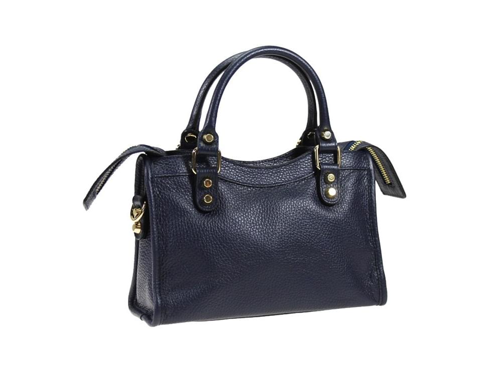 Narni, small (navy blue) - Useful, compact shape leather bag