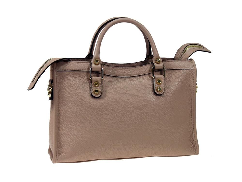 Narni, large (rosewood) - Useful, compact shaped leather bag