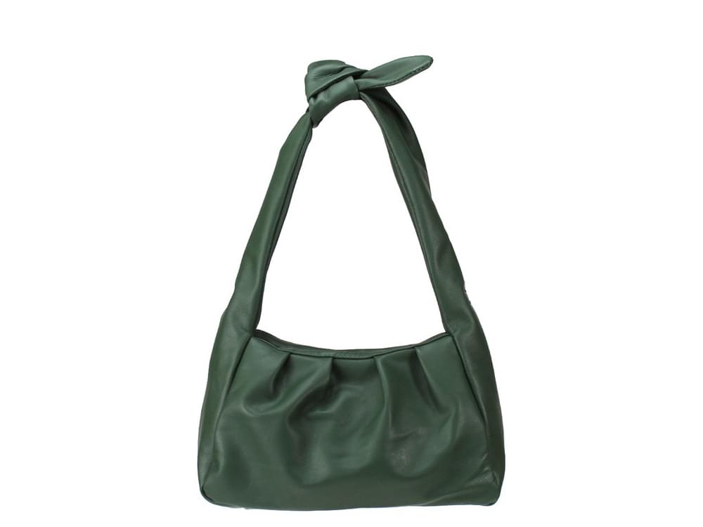 Norcia (dark green) - Soft shoulder bag made from Sauvage leather