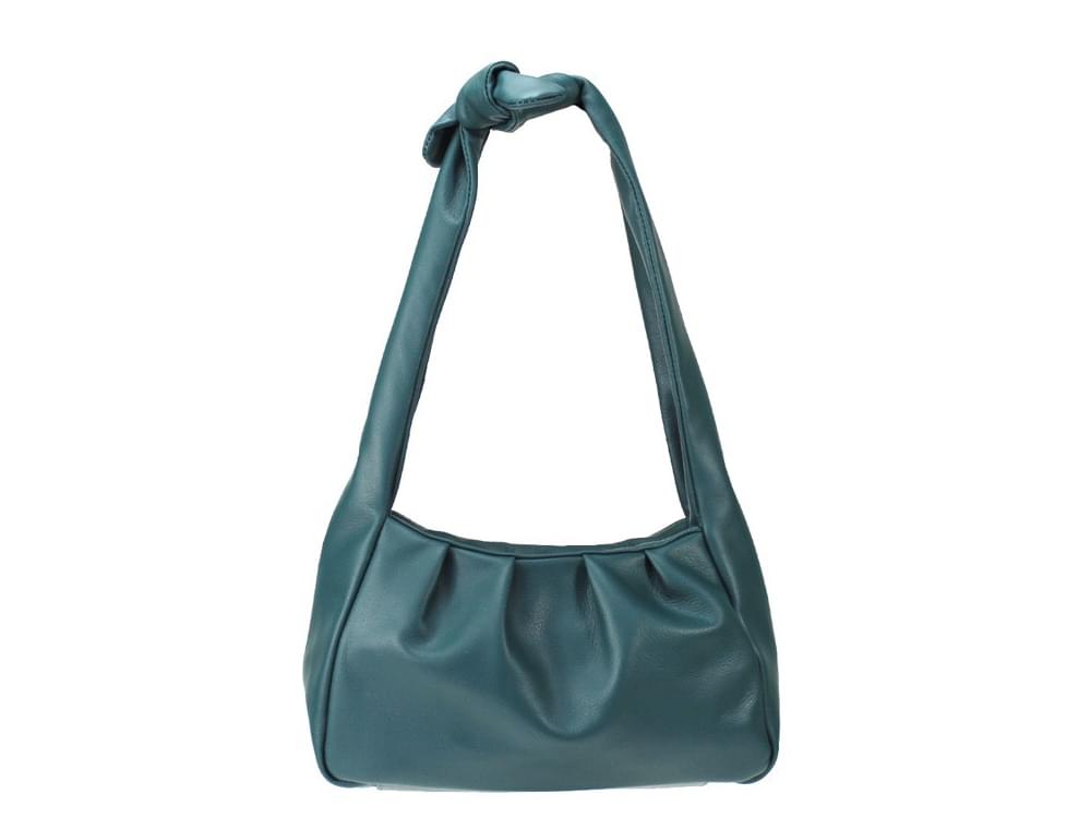Norcia (teal) - Soft shoulder bag made from Sauvage leather