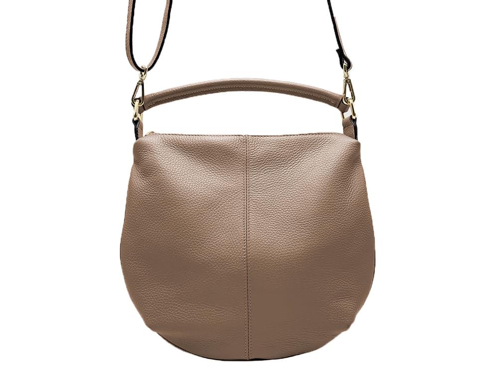 Round-shaped bag made from Dollaro leather