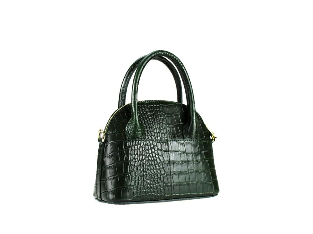 Bolano (evergreen) - Small bag with reptile print calf leather